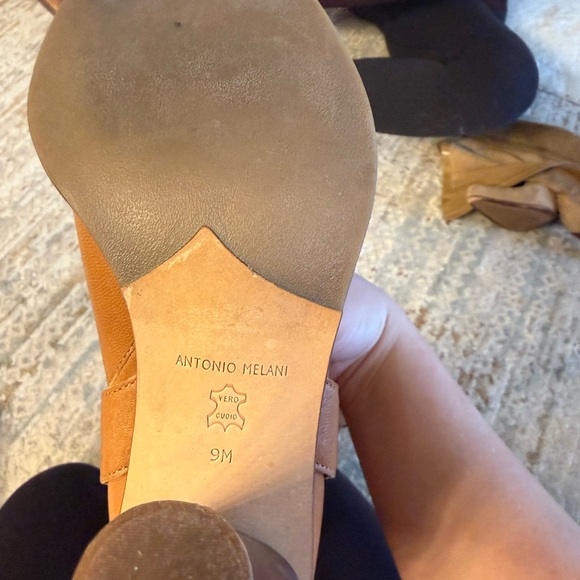 ANTONIO MELANI Tan Leather Studded Knee Boots - Picture 6 of 7